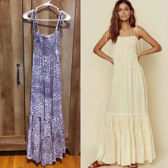 blue life summer breeze maxi dress Rocío Denim Maxi Dress — Blue Print Floral